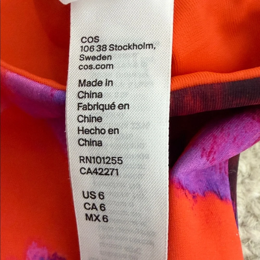COS Women’s REVERSIBLE Floral One Piece in Orange and Purple- NEVER WORN! - Picture 5 of 7